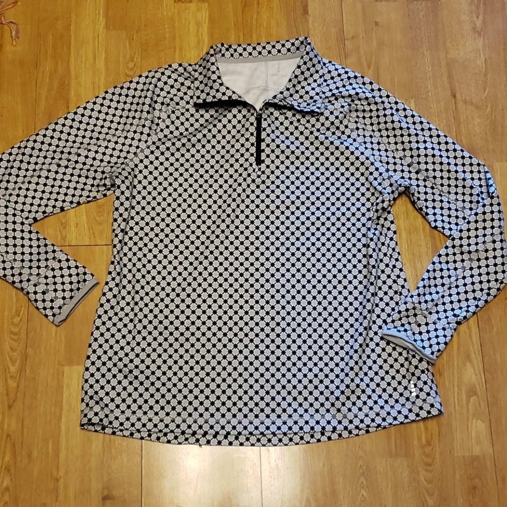 Lands End XL patterned quarter zip